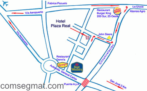 Map Best Western Irazu Hotel