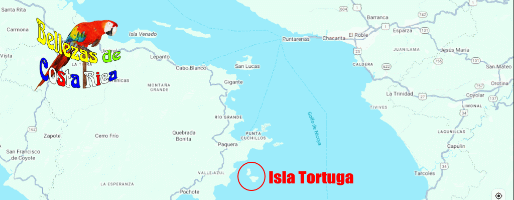 Map Isla Tortuga, Turtle Island Tour