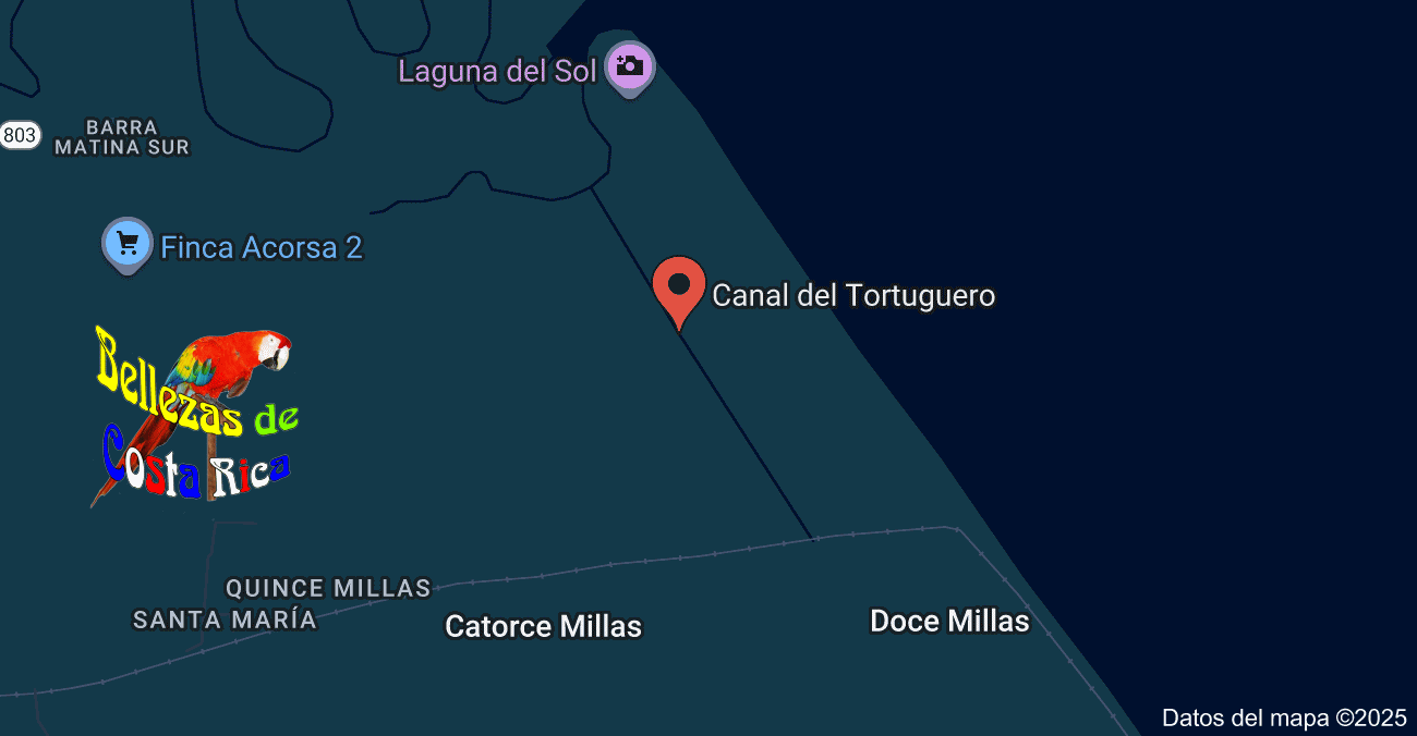 Map Tortuguero Canales, Canals Hotel